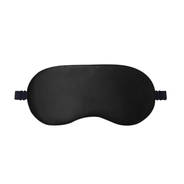 NegroMáscara para dormirMáscara de nocheSedaSeda naturalBlackoutUltrasuaveMáscara de viajeMáscara de ojos ergonómica para dormir con tapones para los oídos y correa ajustable