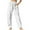 White, variant on Diufon Cotton Linen Pants for Women Solid Color Lounge Pants Elastic Waist Wide Leg Pants with Pockets