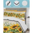 thumbnail image 4 of Quilts Queen Size, Sunflower Yellow Soft Comforter Bedding Set for Bed, Retro Southwest Country Plant Leaf Floral Lightweight Quilted Bedspread with Pillow Cover(2 Pieces) for All Season, 90x96 Inch, 4 of 6
