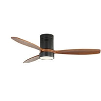 Sofucor 52inch Wood Flush Mount Ceiling Fan with Lights and Remote