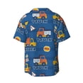 thumbnail image 2 of KLL Construction Vehicles Print Men's Shirt Short Sleeve Button Down Summer Cuba Beach Shirts- XX-Large, 2 of 7
