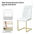 thumbnail image 5 of Noble House Modern Upholstered Dining Chairs, Faux Leather Padded Seat Side Chair, Golden Metal Legs, White, Set of 4, 5 of 8