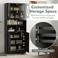 thumbnail image 5 of Giantex 57" Tall Bathroom Cabinet, Freestanding Storage Cabinet w/crylic Doors & Adjustable Shelves, Black, 5 of 9