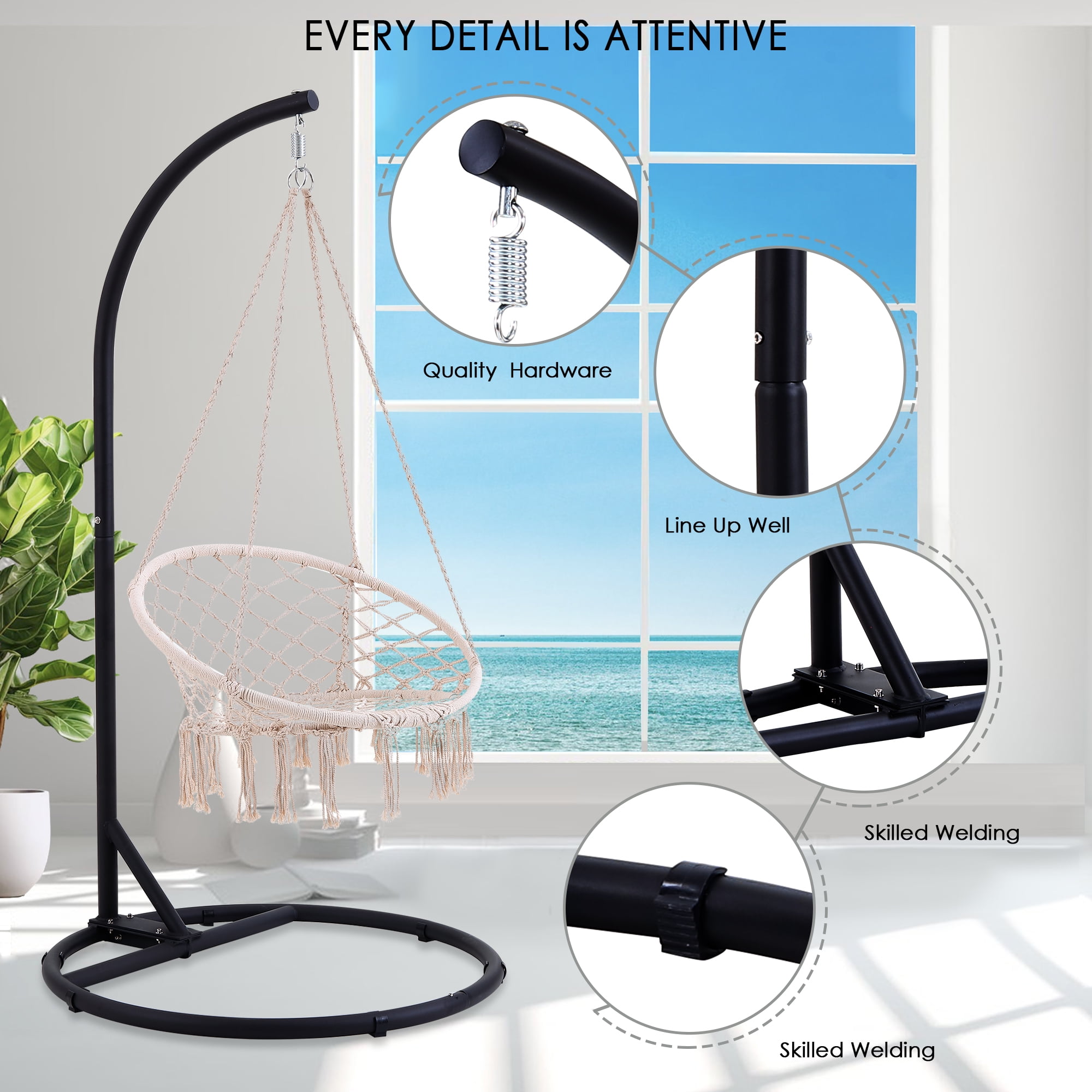 Hammock chair stand round base sale