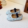 thumbnail image 4 of Toddler Girls Solid Round Toe Princess Dress Shoes, Non Slip Soft Comfort Sole Slip On Casual Footwear for Little Girls Daily Outfits Blue 6-7 Years, 4 of 7