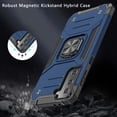 thumbnail image 2 of Phone Case for Samsung Galaxy S22+ Plus Armor Hybrid with Ring Holder Kickstand Shockproof Heavy-Duty Durable Rugged Dual Layer Cover for Galaxy S22 Plus - Blue, 2 of 9