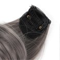 thumbnail image 2 of Lot de 5 extensions de cheveux longs et bouclés pour femmes et filles, élégantes, mèches colorées, avec clip, gris, 2 of 4
