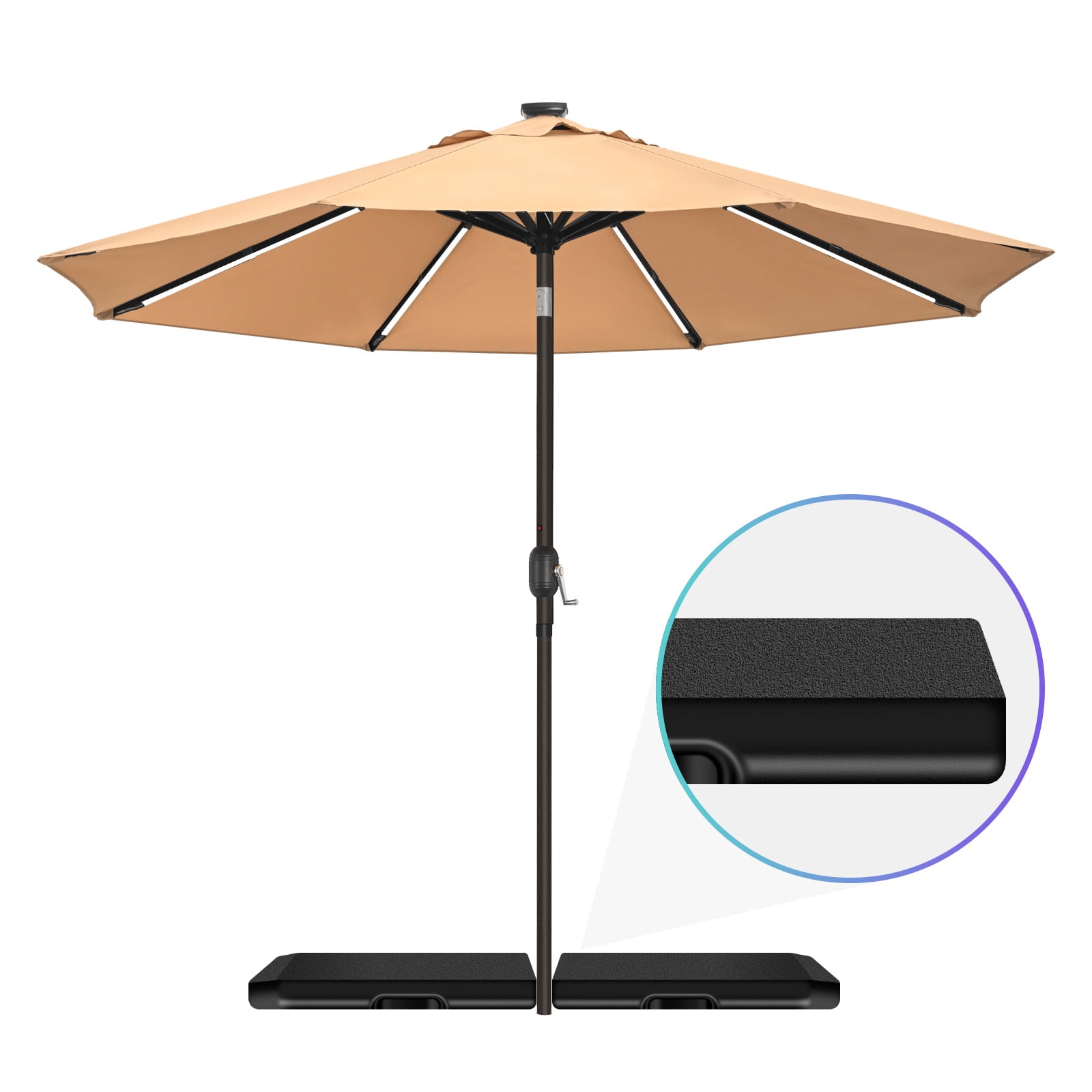 Muweixin 4-Piece Fillable Cantilever Umbrella Base, 353 lbs Total Weight, HDPE Weather-Resistant Patio Umbrella Stand for 8'-10' Offset Parasols, Black