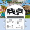 thumbnail image 3 of Seizeen Patio Furniture Set, 4 Pieces All-Weather PE Wicker Conversation Set w/2-Tier table, Loveseat Cushioned Outdoor Furniture Sofa for Yard, Porch, Garden, Deck, Beige Cushions, 3 of 11