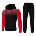 thumbnail image 2 of MSJUHEG Mens Sweatpants Hoodies Round Neckline Long Sleeve Fall/Winter Fitness Polka Dot Color Matching Hoodie Sweater Trousers Suit With Hood Hoodies For Men Hoodies For Guys Red L, 2 of 9