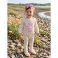 thumbnail image 3 of Cjfdfy Newborn Girl Outfit Long Sleeve Crew Neck Letters Bow Romper With Hairband Fall Clothes Aunties Bestie Baby Girl Clothes Letter Embroidery Waffle Fall Bodysuit Coming Home Outfit, 3 of 9