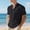Black, variant on Men's Linen Blend Henley Shirt with Chest Pocket Notch Neck Casual Beach Top Navy M
