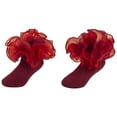 thumbnail image 4 of enyan Girls Lace Ankle Socks Trim Double Layer Cute Comfortable Frilly Dress Ruffle Socks for Girls (Red,0-6 Months), 4 of 7