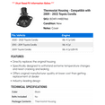thumbnail image 2 of Thermostat Housing - Compatible with 2009 - 2022 Toyota Corolla - Dorman, 2 of 2