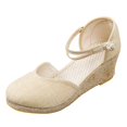 thumbnail image 1 of Dsscvnef Sandales à Talon Compensé d'Été pour Femmes Mode Respirante avec Bride à Boucle, 1 of 9