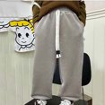 thumbnail image 2 of IFNWSV Boys Sweatpants Double Sided Fleece Lined Thermal Tapered Leg Drawstring Elastic Waist Winter Long Pants Gray 5-6 Years, 2 of 3