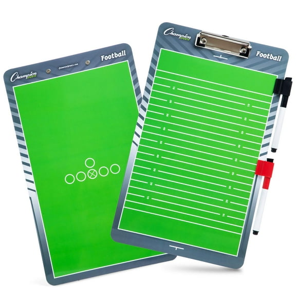 Portapapeles de borrado en seco Champion Sports Coaching Football, 10 x 16
