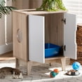 thumbnail image 3 of Baxton Studio Maison pour Chat en Bois à 2 Portes Finition Chêne, 3 of 10