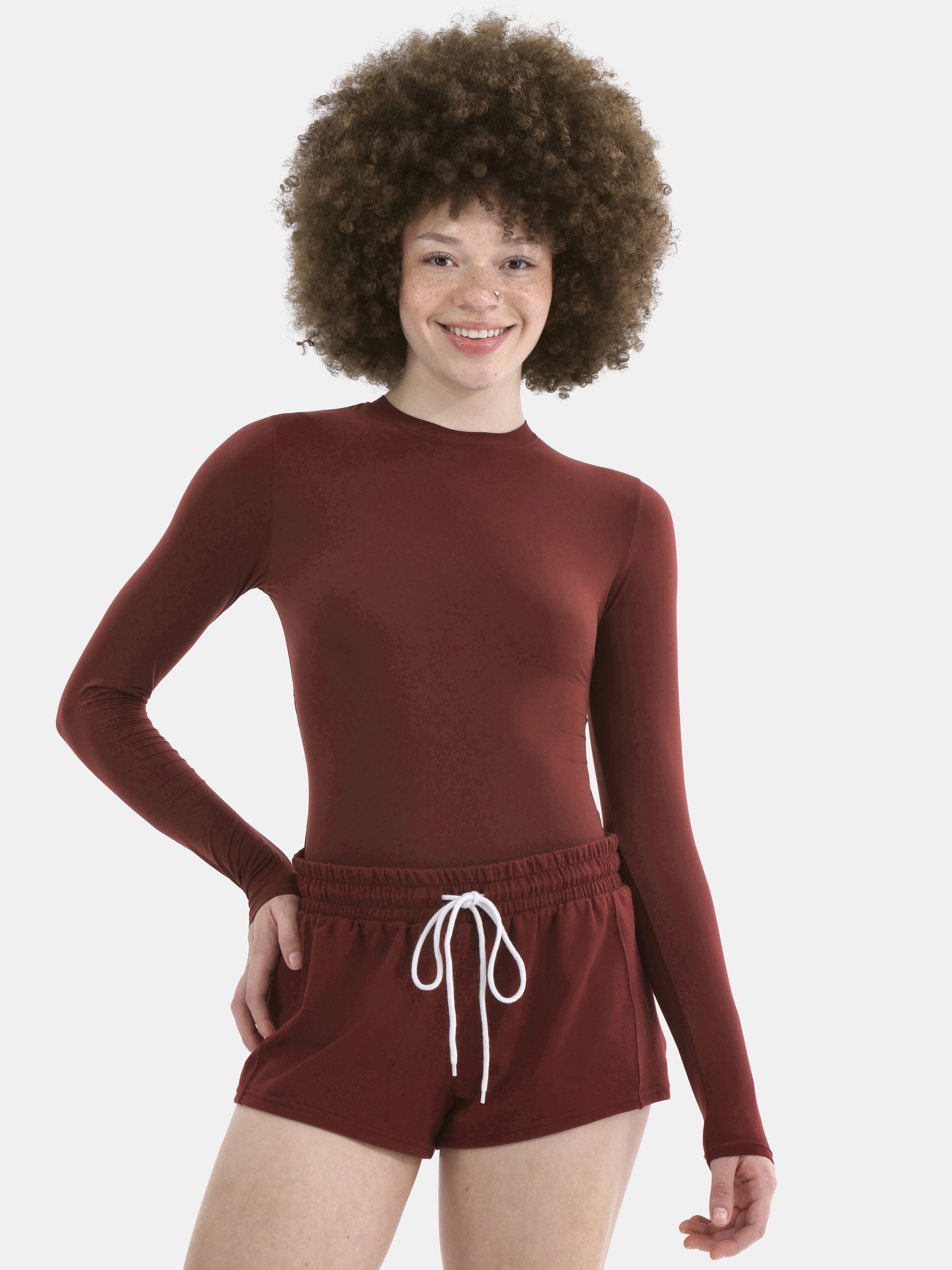 No Boundaries Women's Fit Stretch Long Sleeve T-Shirt, Sizes XS