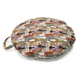 thumbnail image 1 of Cats Round Floor Cushion with Handle, Continuous Kitties Portrait Posing Meow Animal Crowded Happy Characters Pet Cheerful, Pillow for Living Room & Dorms, 18" Round, Multicolor, by Ambesonne, 1 of 4