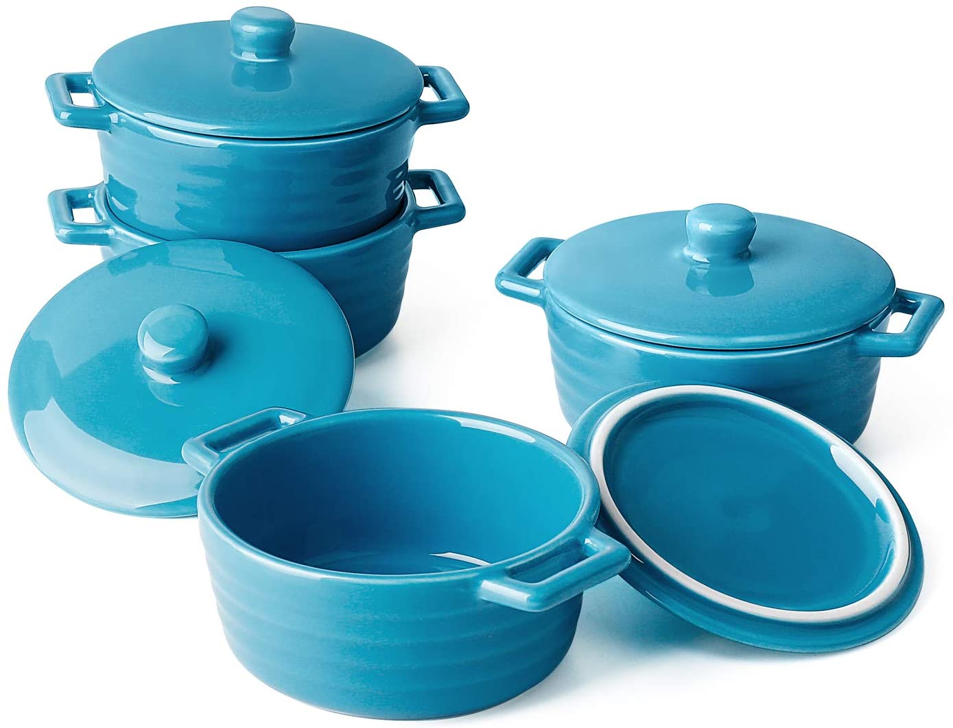 IGUOHAO510.401 Porcelain Ramekins, 7 Ounce Round Mini Casserole Dish