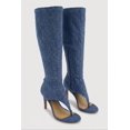 thumbnail image 2 of Women's Open Toe Thong Stiletto Knee High Heels, 2 of 6