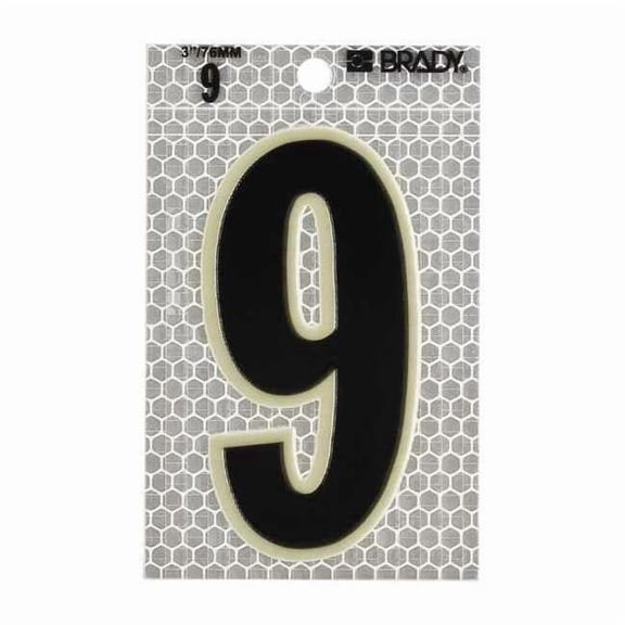 Brady Ultra Reflective Numbers,9,PK10 3010-9