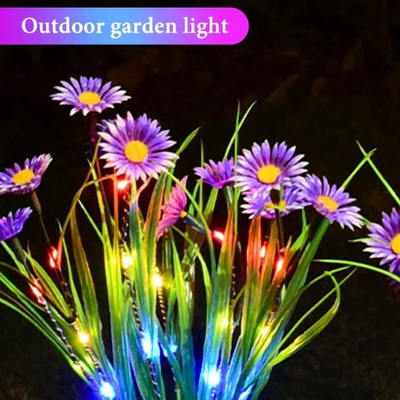 PURELY- Solar Powered Daisy Led Lights - Outdoor Garden Stake Lamps For Yard Patio Decor