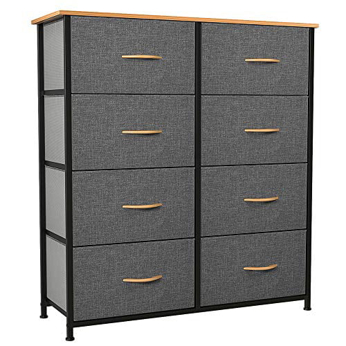Fabric Dresser Sturdy Steel Frame Easy Pull Fabric Bins & Wooden Top YITAHOME Chest of Drawers Cationic Fabric 8-Drawer Storage Organizer Unit for Bedroom Living Room Closet