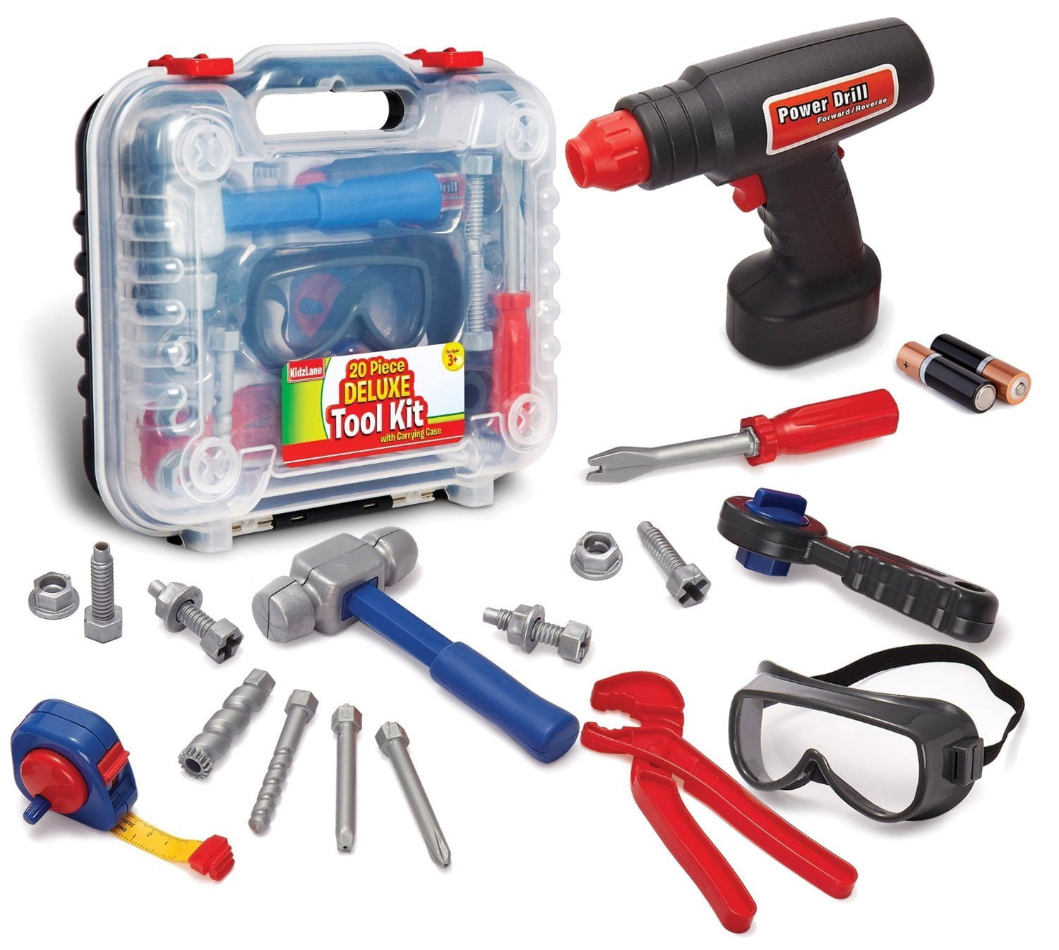 BOYS KIDS CHILDRENS ROLE PLAY BUILDER 28/31PC DELUXE TOOL SET DRILL TOOLS IN BOX 