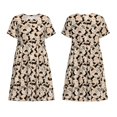 thumbnail image 3 of Bixox Robe d'Été à Manches Courtes pour Femmes Robe Ample Longueur Genou avec Poches-Dachshund, 3 of 7