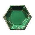 thumbnail image 3 of Balsa Circle 25 Hunter Emerald Green 7" Hexagon Disposable Salad Paper Plates Gold Trim Wedding Party, 3 of 8
