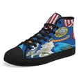 thumbnail image 6 of Idaho State Mtn Bluebird and Syringa Flower High Top Canvas Shoes Sneakers Black Size 5, 6 of 6