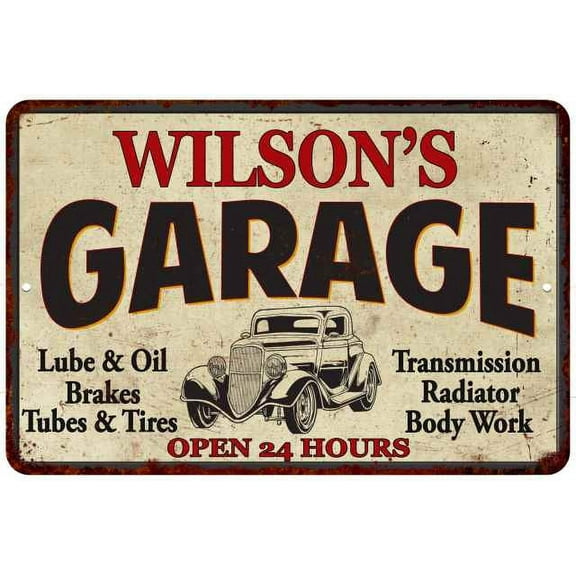 WILSON'S Garage Gift Man Cave Metal Sign Decor 12x18 112180014397