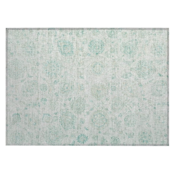 Dalyn Rugs Machine Washable Indoor/Outdoor Chantille Turquoise 1'8" x 2'6" Rug