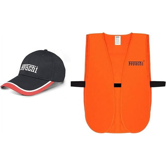 Feyachi Reflective Hunting Vests & Black Cap Orange Hunting Vest Lightweight Combo for Long-Lasting Performance