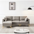 thumbnail image 2 of Euroco 4-Peice Modern Sectional Sofa with 2 Pillows, L Shape Modular Sofa Set for Living Room Office, Gray, 2 of 10