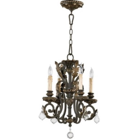 Traditional Four Light Chandelier in Toasted Sienna Mystic Silver Finish Bailey Street Home 183-Bel-600769