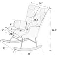 thumbnail image 2 of Rocking Chair, Tufted Upholstered Rocking Chair for Nursery, Mid Century  Wingback Glider Rocker Armchair with High Backrest and Solid Wood Base for Living Room Bedroom Balcony (Pink), 2 of 7