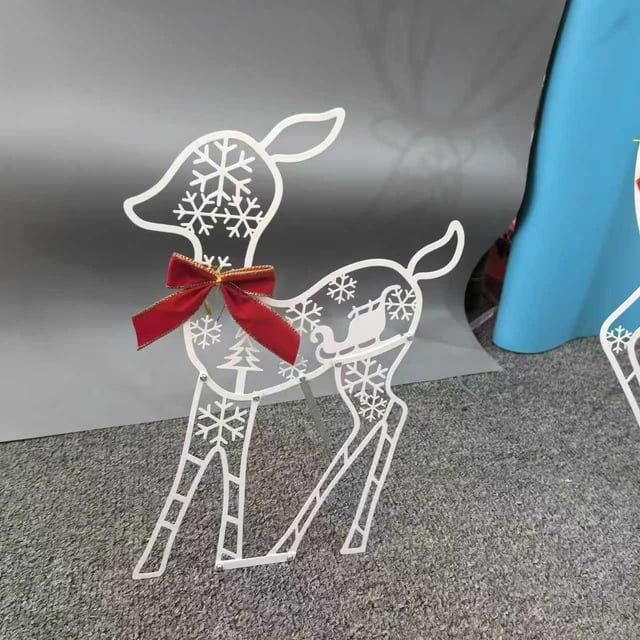Decoraciones de Halloween, adornos de Halloween, regalos de Halloween, luces navideñas de reno blancas intermitentes, decoraciones navideñas de reno, decoraciones para patio al aire libre, colgante co