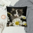 Daisies and Dog，Printed Throw Pillow Cushion Covers Used for Sofa, Bed