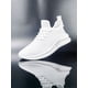 thumbnail image 1 of Men's Breathable Lightweight Mesh Lace-up Running Shoes In Solid Color, Black Walking Sports Shoes, 1 of 4