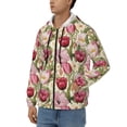 thumbnail image 3 of Kdxio Tulips Flowers Print Men Hoodies Casual Hoodies for Men with Zip Pockets Full Zip Long Sleeve Sweatshirt Sports Hooded Jacket-3X-Large, 3 of 5