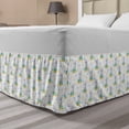 thumbnail image 1 of Circus Bed Skirt, Trained Show Dog Funny Pattern with Stars Continuous Childish Cartoon, Elastic Bedskirt Dust Ruffle Wrap Around for Bedding Decor, 4 Sizes, White Blue and Yellow, by Ambesonne, 1 of 2