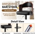 thumbnail image 5 of ClinQ Swivel Adjustable Bar Stools Set of 4, PU Leather Upholstered Bar Chairs with Bentwood Backrest and Hydraulic Lift for Kitchen Island, Black, 5 of 9