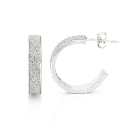 Brilliance Fine Women's Sterling Silver Paper Small Hoop Earrings