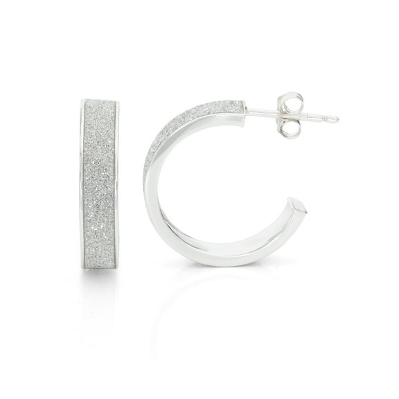 Brilliance Fine Women's Sterling Silver Paper Small Hoop Earrings