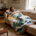 thumbnail image 5 of huayou Cute Dinosaur Blanket, Soft, Lightweight, Comfy, for Camping, Hotel, Living Room, Home Decor, 5 of 5