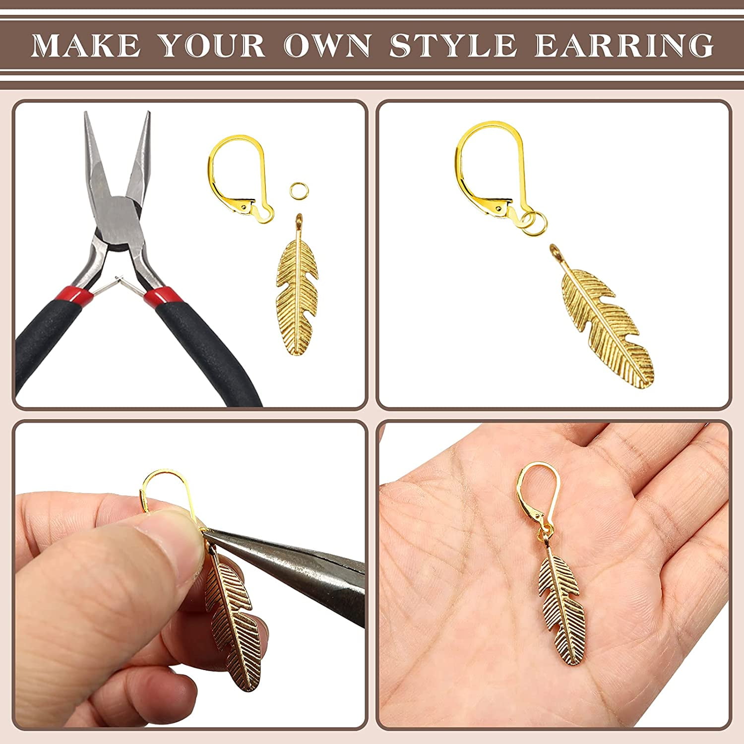 TOAOB 8pcs 925 Sterling Silver Leverback Earring Hooks 10x16mm Hypoallergenic Gold Interchangeable Dangle Ear Wires Clip Earring Connector for Jewelry Making