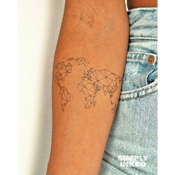 world tattoo on wrist